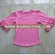 YY-257 ladies pink ruffle shirt for womens long sleeve cotton ruffle adult t shirt